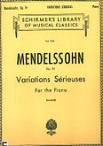 Okładka: Mendelssohn-Bartholdy Feliks, Variations sérieuses op. 54