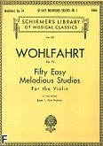 Okładka: Wohlfahrt Franz, 50 łatwych etiud melodycznych, op. 74 - cz. 1 (pierwsza pozycja)