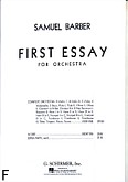 Okładka: Barber Samuel, First Essay For Orchestra (partytura)