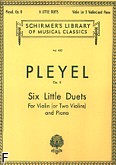 Okładka: Pleyel Ignaz Joseph, Six Little Duets, Op. 8 For Violin (or Two Violins) and Piano