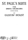 Okadka: Holst Gustav von, St. Paul's Suite, Op. 29, No. 2