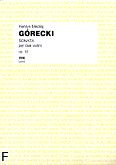Okładka: Górecki Henryk Mikołaj, Sonata per due violini op. 10