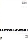 Okładka: Lutosławski Witold, Novelette (partytura)