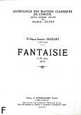 Okadka: Mozart Wolfgang Amadeusz, Fantaisie en fa mineur nr 1 orgue