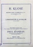 Okadka: Klos H., Invitation a la valse clarinette et piano