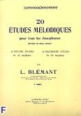 Okadka: Blemant L., 20 etudes melodiques volume 1