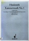 Okadka: Hindemith Paul, Kammermusik nr 3 op. 36 nr 2 na wiolonczel i 10 instrumentw (wyc. fort.)