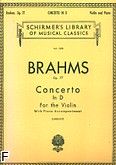 Okadka: Brahms Johannes, Concerto in D, Op. 77 for Violin and Piano