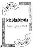Okadka: Mendelssohn-Bartholdy Feliks, Barkarola wenecka, op. 30 nr 1