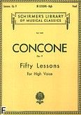 Okadka: Concone Joseph, 50 Lessons, Op. 9 (gos wysoki)