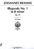 Okładka: Brahms Johannes, Rhapsody In B Minor, Op. 79, No. 1 for Piano