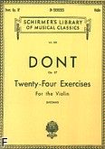 Okładka: Dont Jacob, Twenty - Four Exercises for the Violin, Op. 37