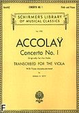 Okadka: Accolay Jean Batiste, Concerto No. 1 for the Viola with Piano Accompaniament
