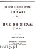 Okadka: Malats Joaquin, Impressiones De Espana pour la guitare