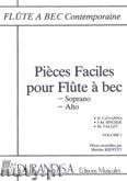 Okadka: Singier Jean Marc, Tallet Marc, Cavanna B., Pieces Faciles pour Flute a bec Soprano et Alto, Vol. 1