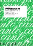 Okadka: Paderewski Ignacy Jan, Dwanacie pieni op. 22 na gos i fortepian