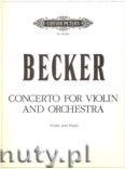 Okadka: Becker John, Violin Concerto (in one movement) (Vln-Pf)