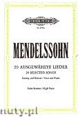 Okadka: Mendelssohn-Bartholdy Feliks, 20 Songs (High voicePf)