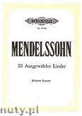 Okadka: Mendelssohn-Bartholdy Feliks, 20 Ausgewhlte Lieder
