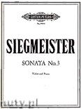 Okadka: Siegmeister Elie, Sonata No. 3 for Violin and Piano