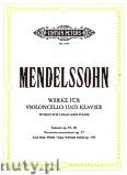 Okadka: Mendelssohn-Bartholdy Feliks, Original Compositions Op. 17, 45, 58, 109 for Cello and Piano