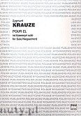 Okadka: Krauze Zygmunt, Pour El na klawesyn solo