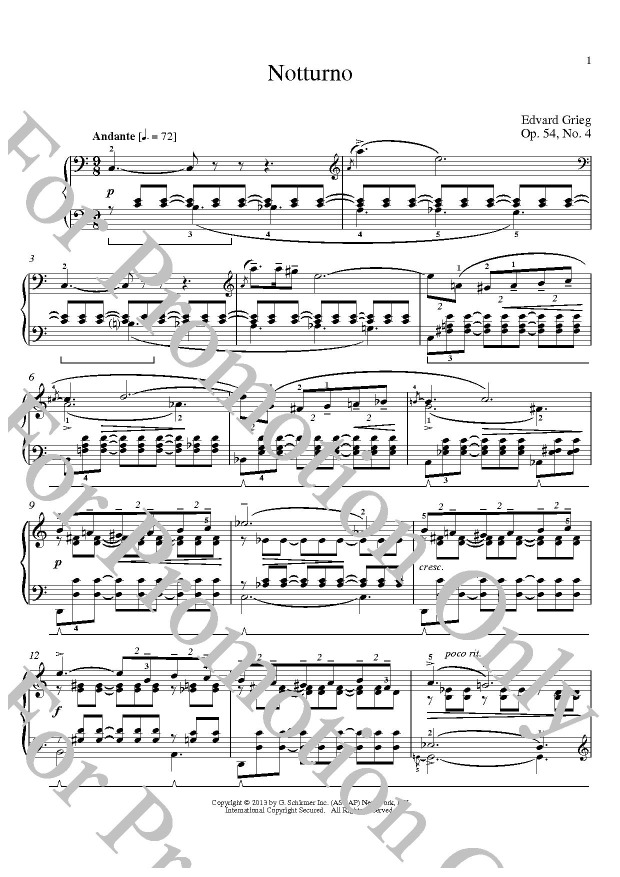 KLIKNIJ aby powikszy prezentacj publikacji: Edvard Grieg, Notturno Op. 54 No. 4